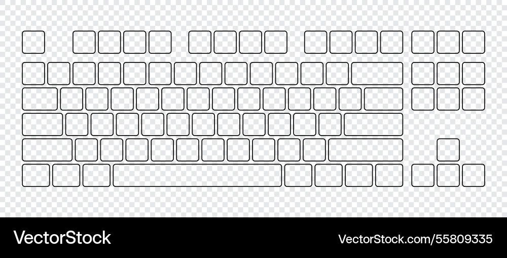 Computer keyboard button layout template Computer keyboard button layout template vector image