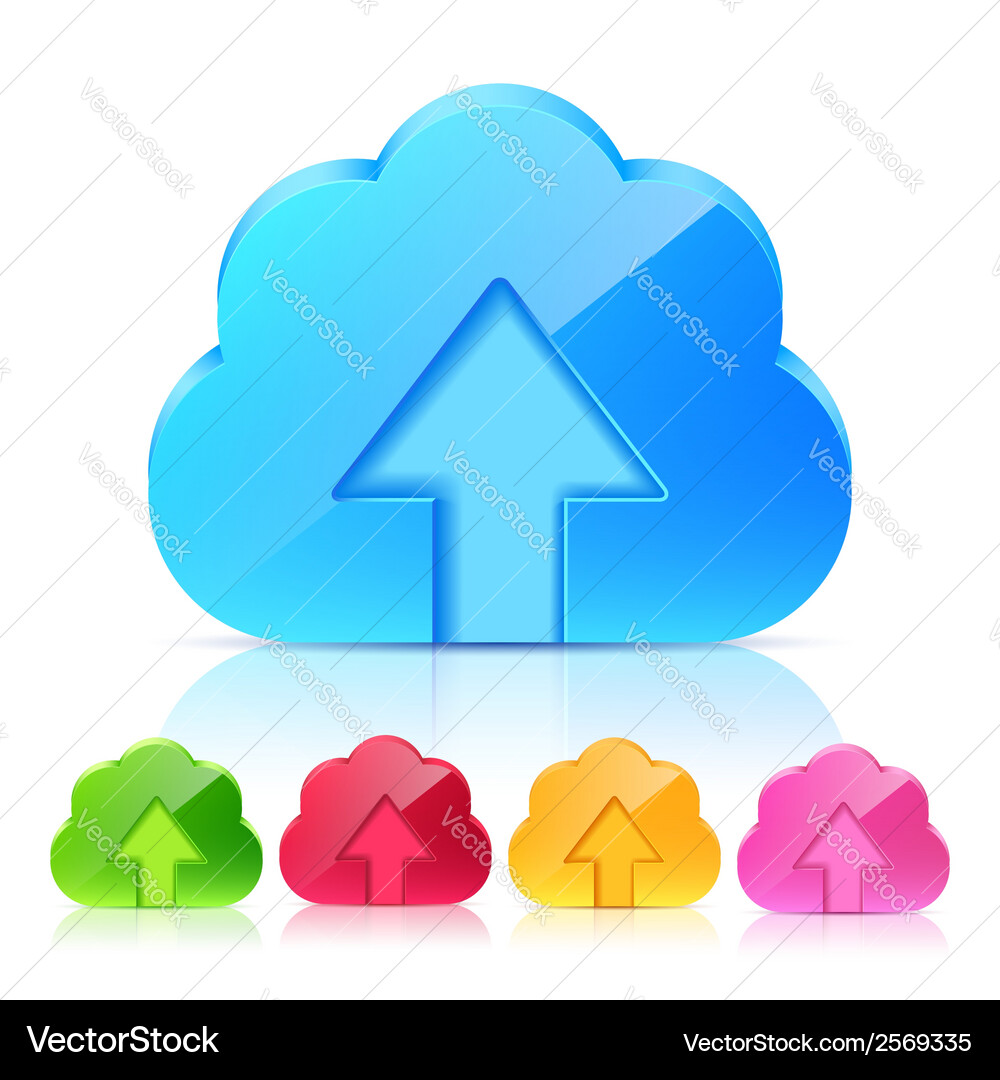 Set of upload cloud icons Vector Image