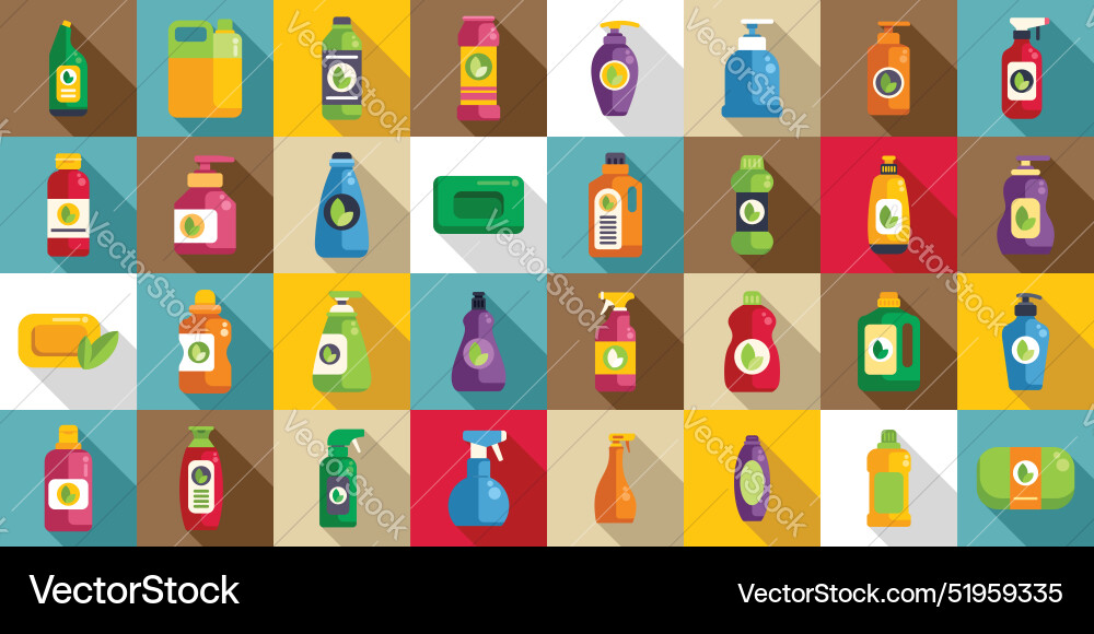Umweltfreundliche Reinigungsprodukte Icons set eco Umweltfreundliche Reinigungsprodukte Icons set eco vektorbild