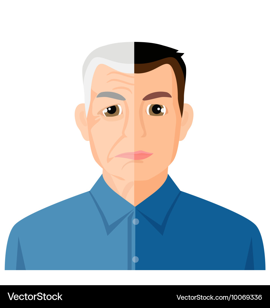Aging Process Portrait - Youth to Senior vector image