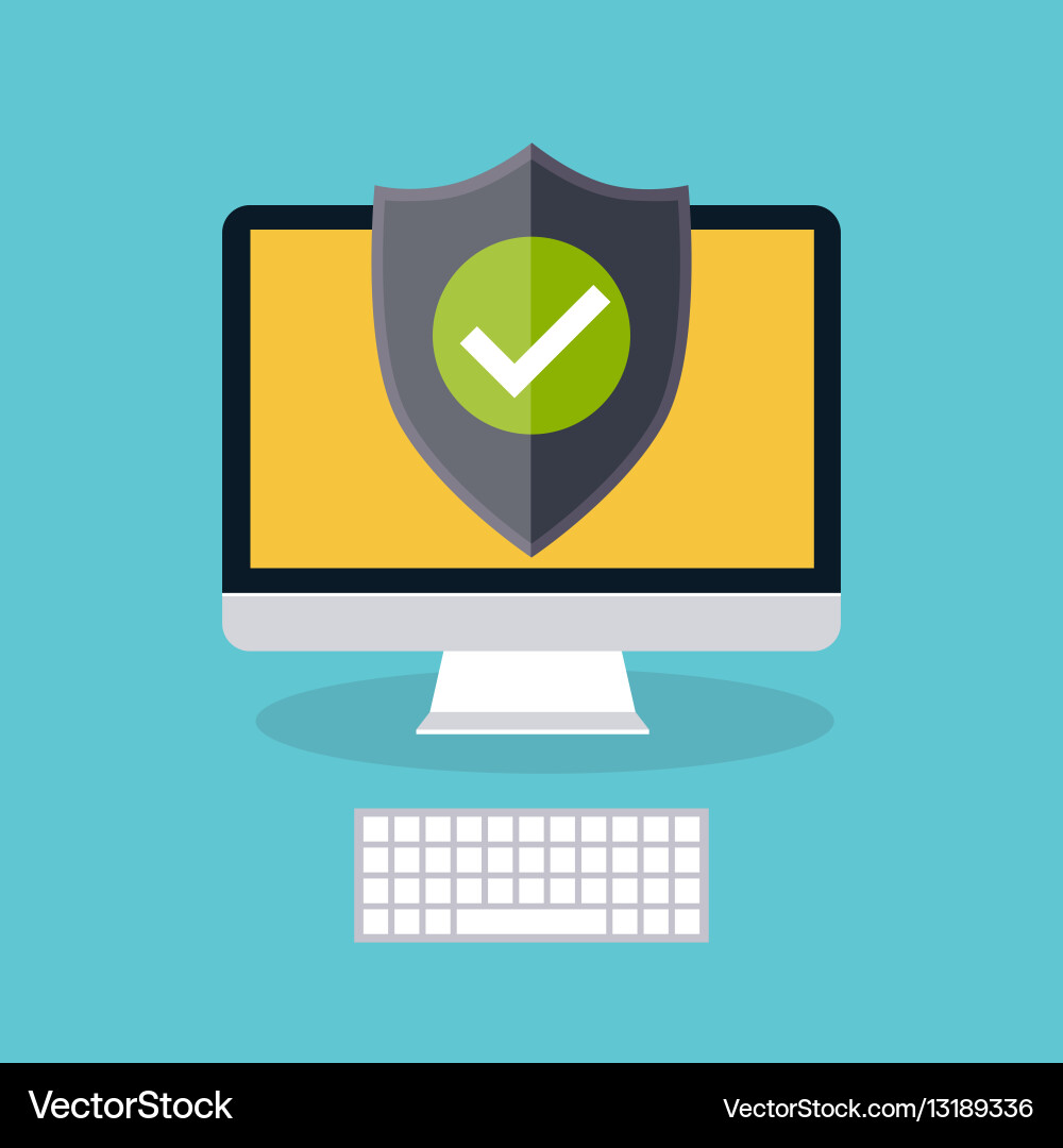 Digital Security Shield Icon Vector Image