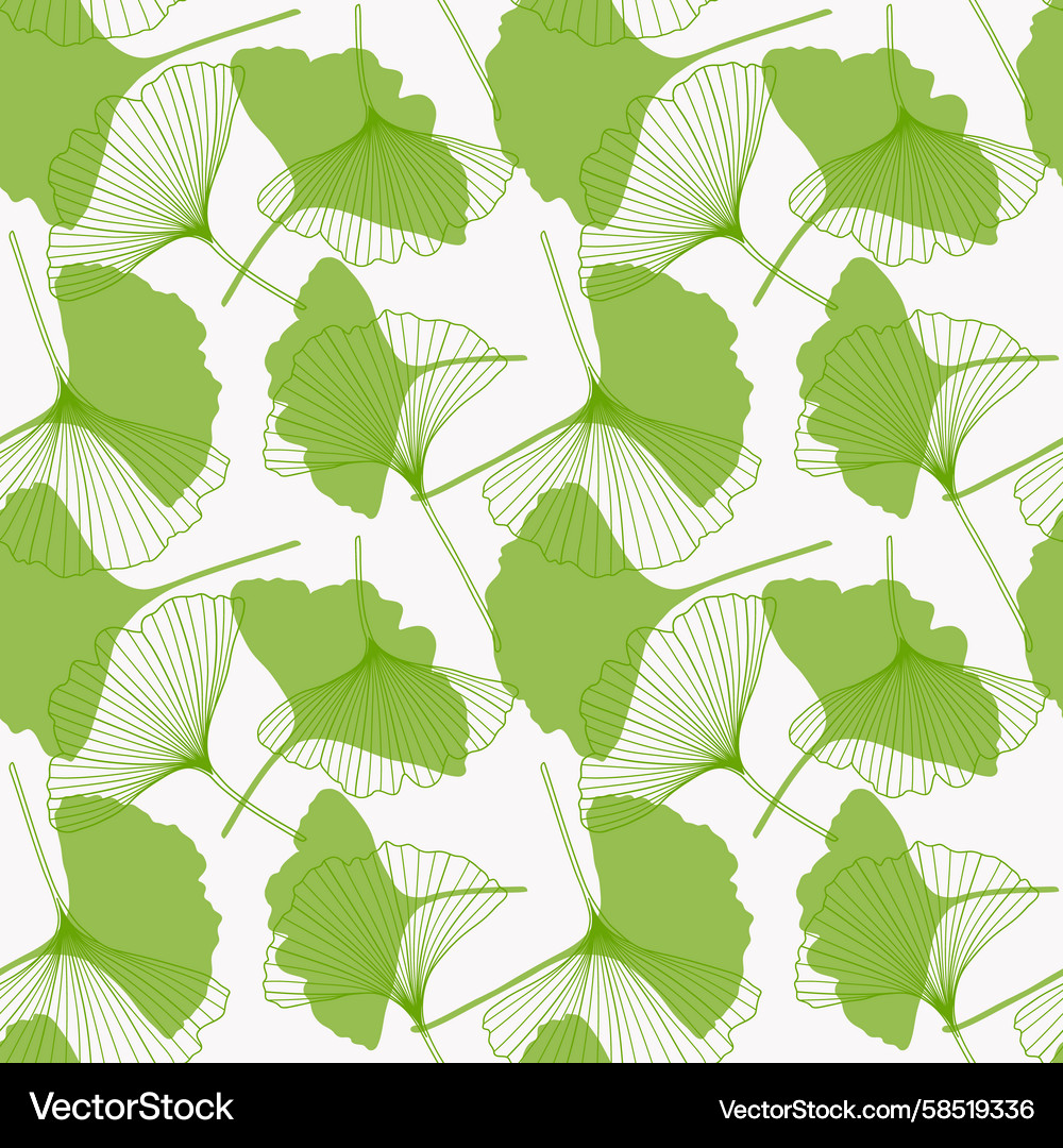 Elegant Ginkgo Leaf Pattern Vector Image