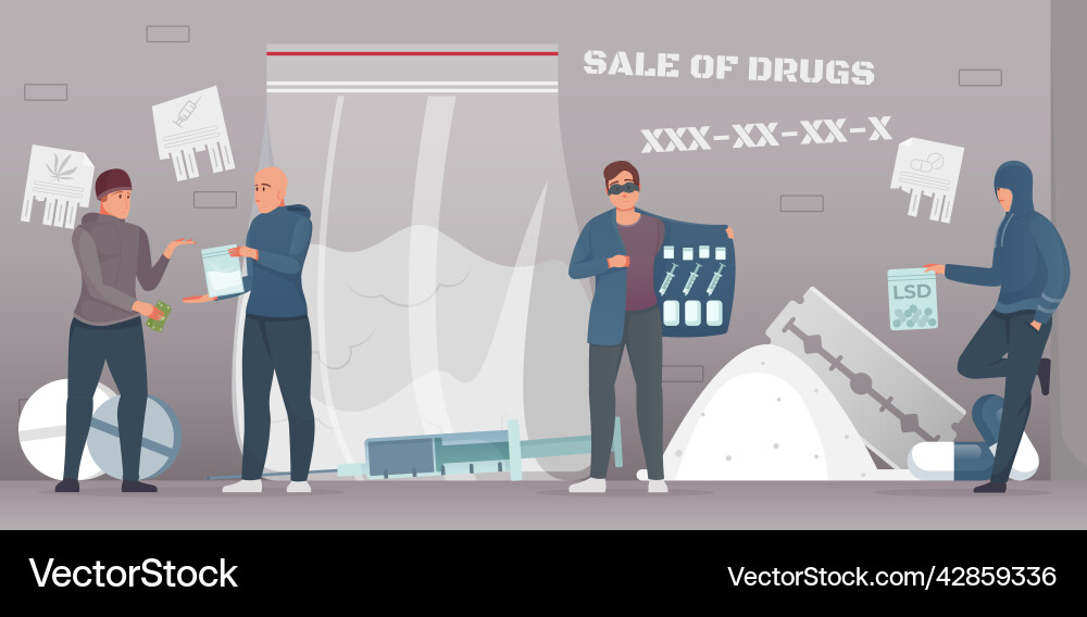 Flat drug trade Flat drug trade vector image