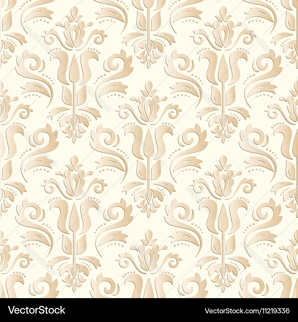 Seamless oriental pattern with 3d elements Vector Image