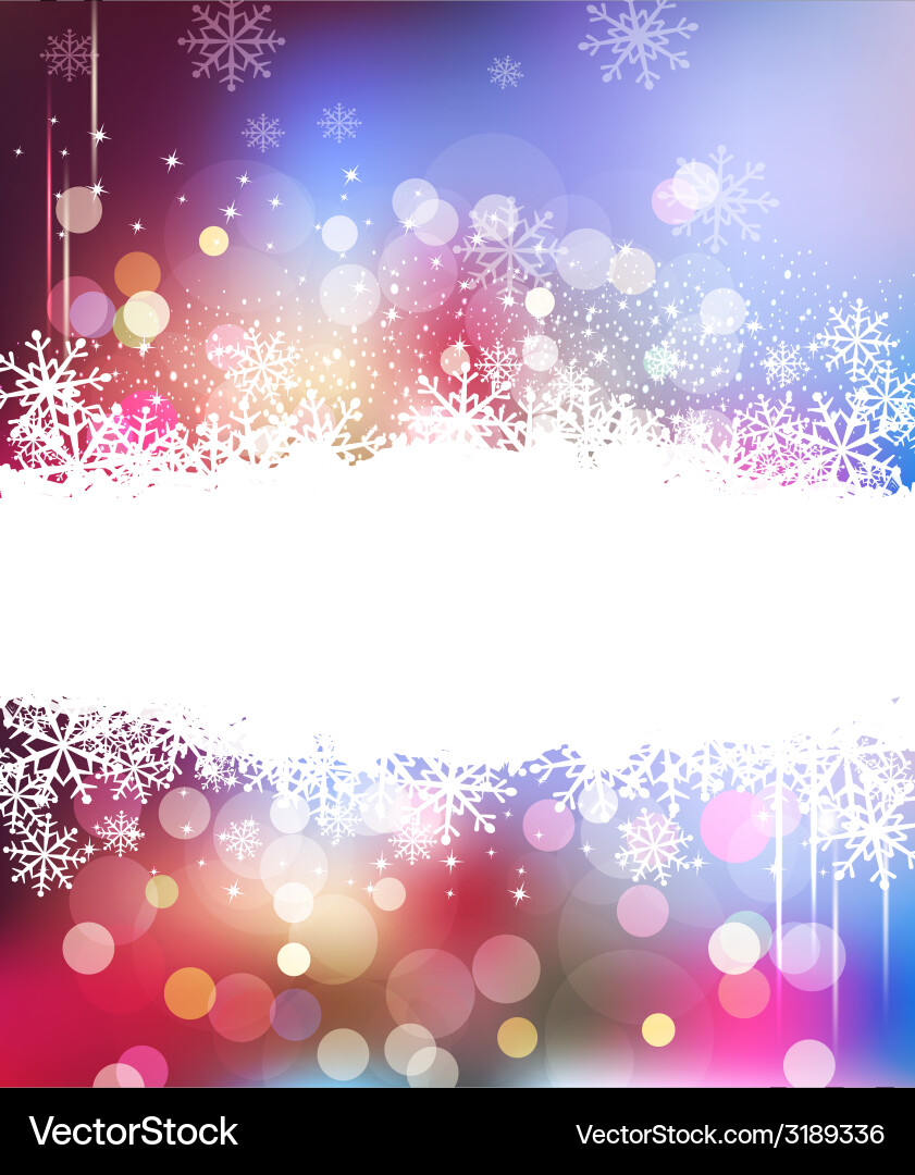 Sparkling Winter Snowflake Background Vector Image