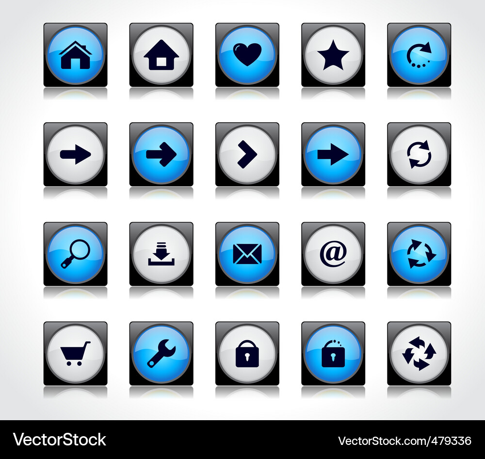 Website interface buttons Vector Image