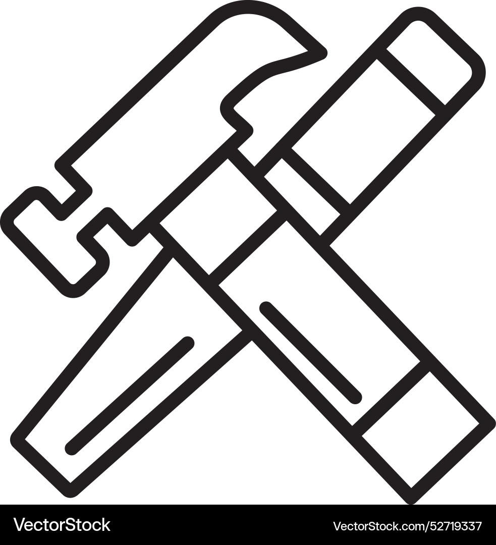 Chisel line icon design Vector Image