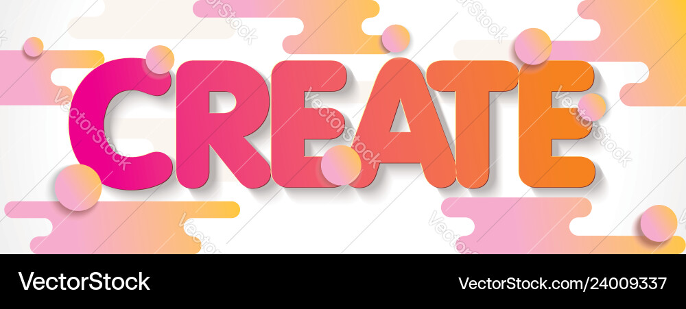 Create word design concept modern with abstract Create word design concept modern with abstract Vector Image