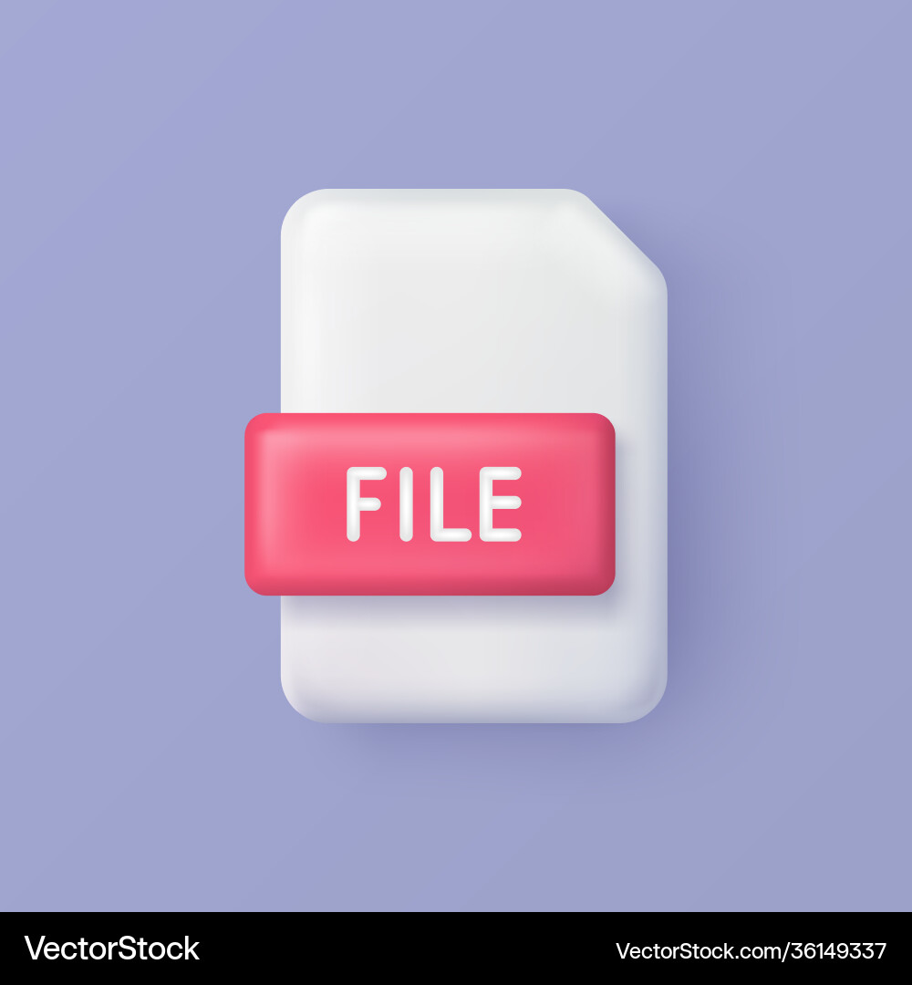 File or document 3d icon on background vector image