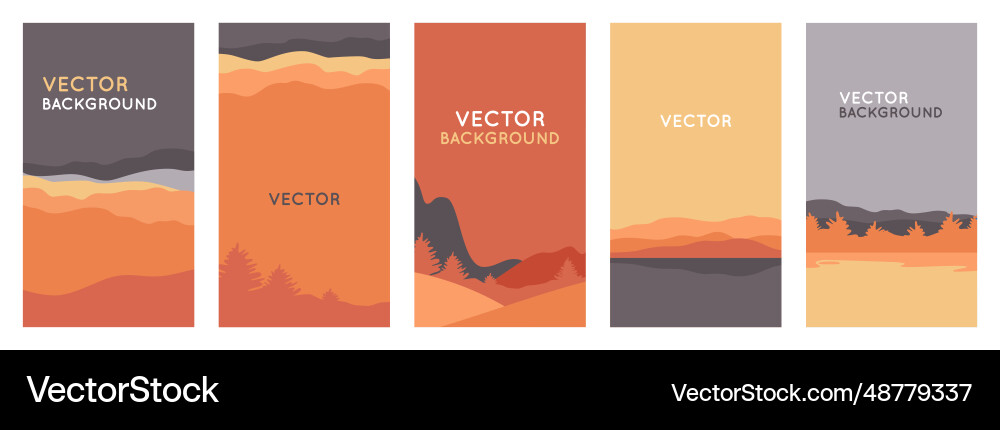 Gradient Abstract Backgrounds - Stories Set vector image