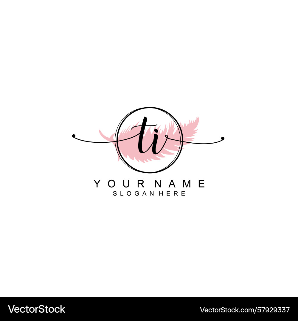 Handwriting logo concepts with initial ti Vector Image