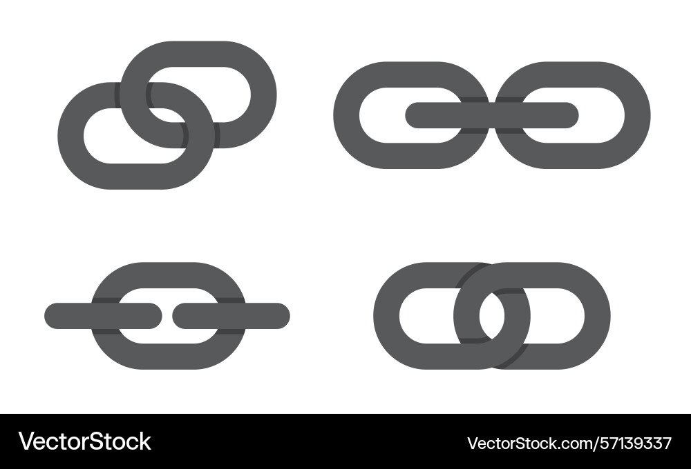 Icon of chains with various types links Icon of chains with various types links vector image