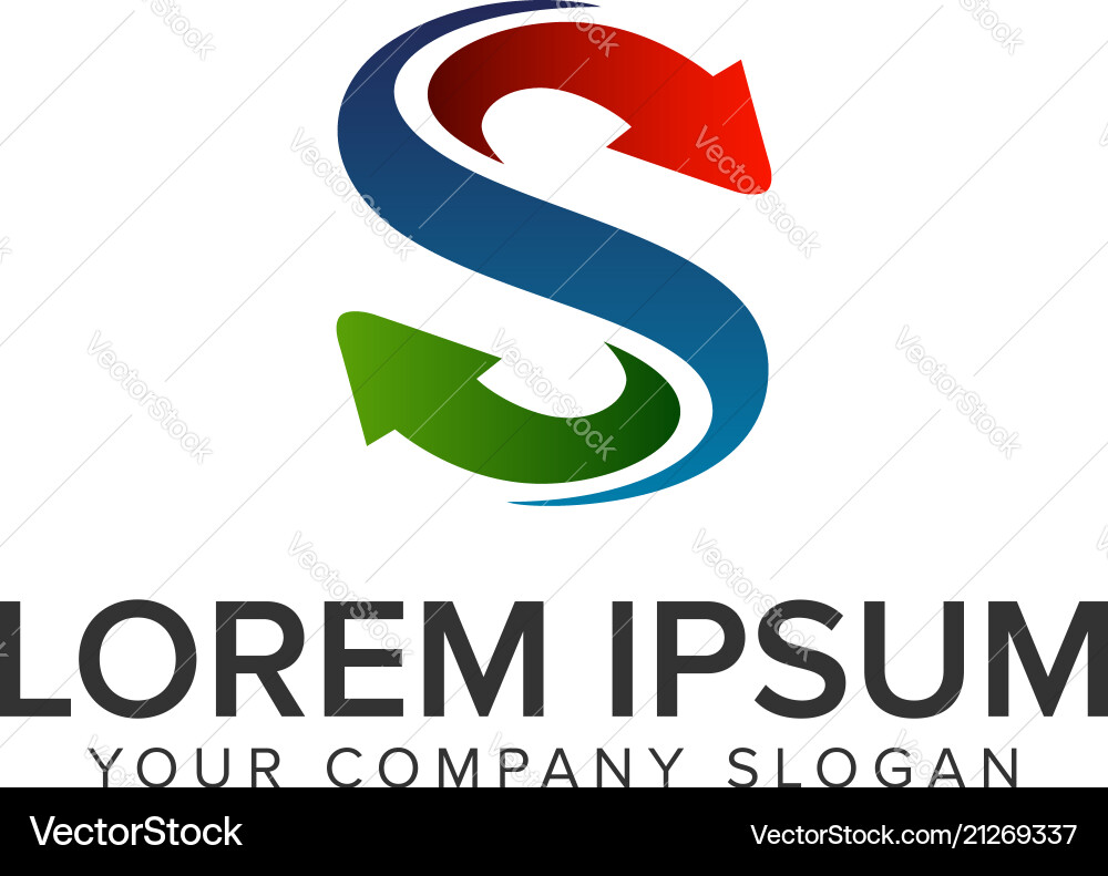 Letter s input output logo design concept Letter s input output logo design concept vector image