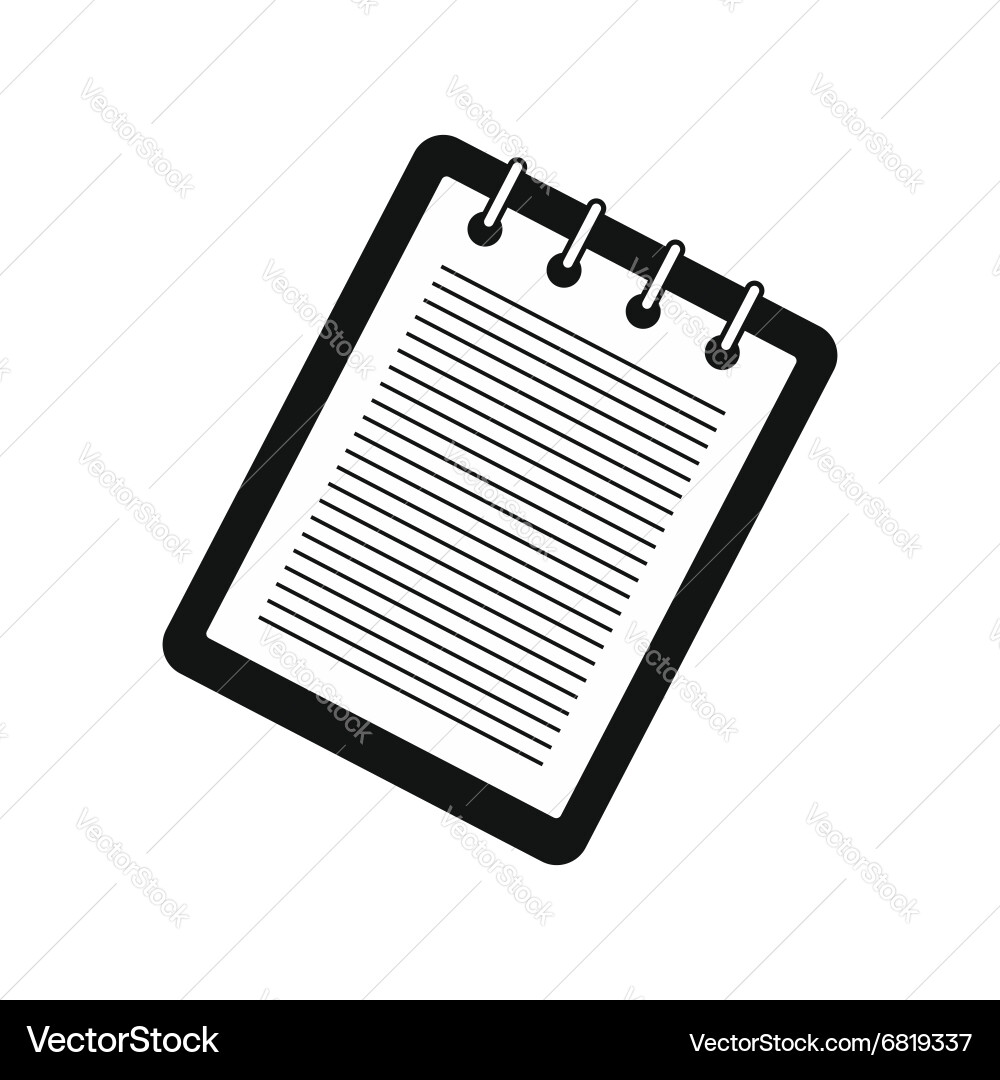 Notebook with spring simple icon Vector Image