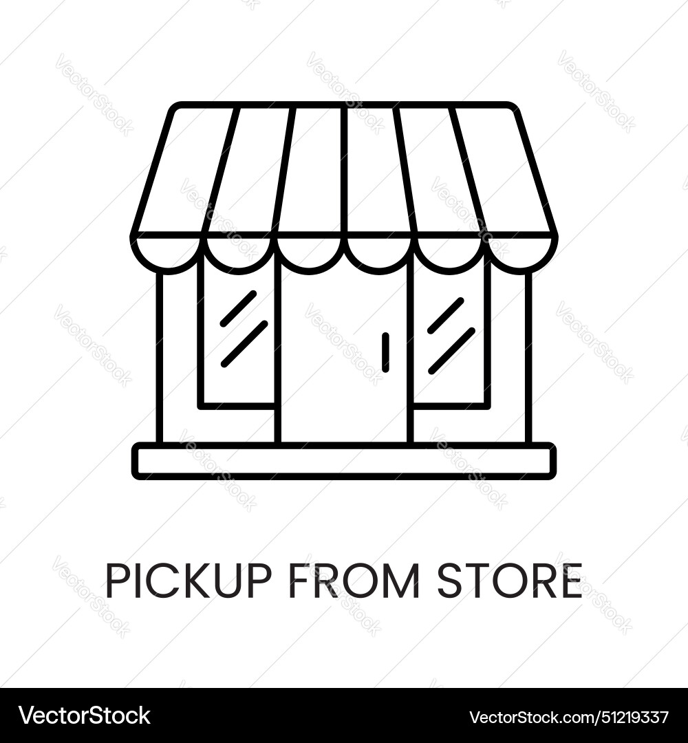 Pickup from store line icon with editable Vector Image