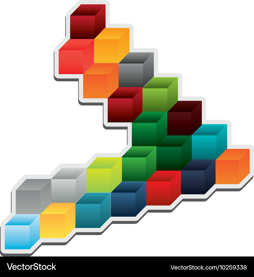 Abstract cube pattern background design Vector Image