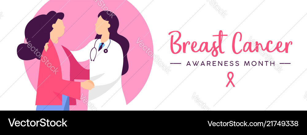Breast cancer awareness health concept banner Breast cancer awareness health concept banner vector image