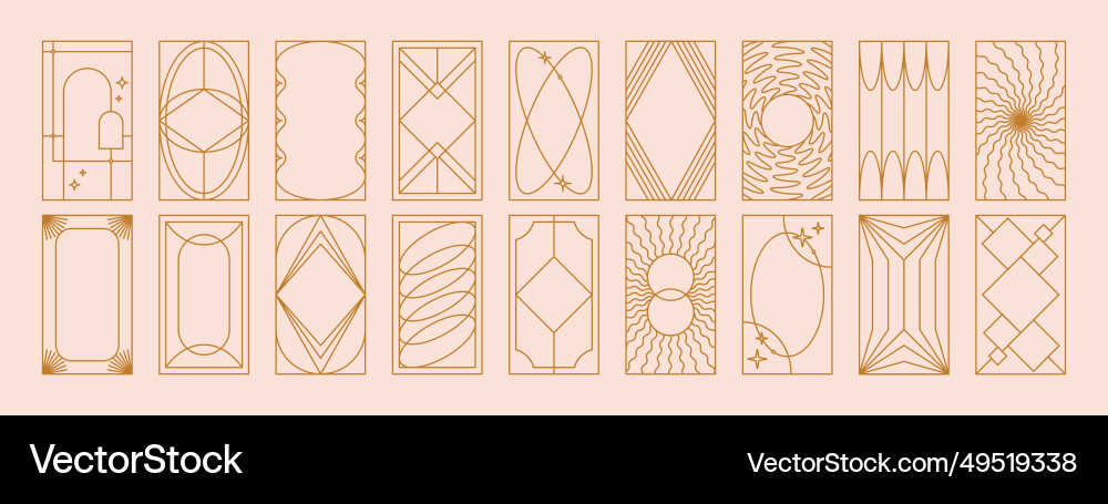 Celestial Linear Frame Collection vector image