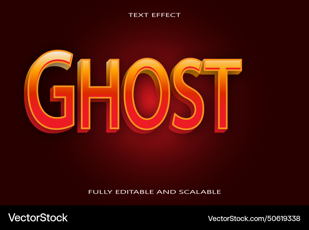 Ghost editable text effect 3 dimension emboss Ghost editable text effect 3 dimension emboss Vector Image