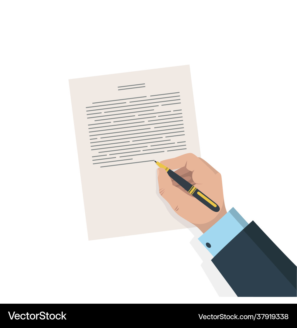 Hand schreibt einen Brief Vektorbild