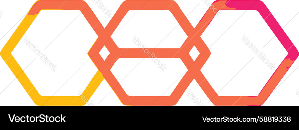 Interlinked hexagon chain abstract connectivity Vector Image