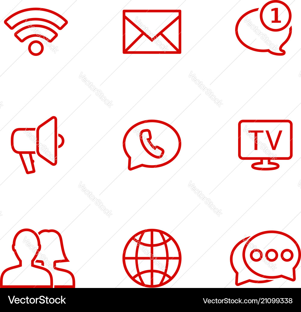 Linear communication icons set universal Linear communication icons set universal vector image