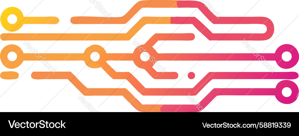 Circuit board flow digital data stream lines Vector Image