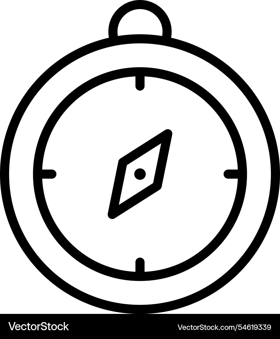 Compass line icon navigation technology outline Vector Image