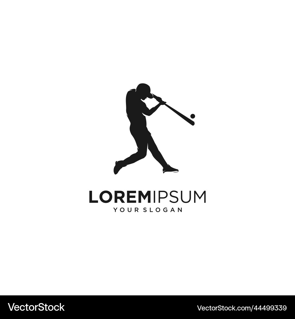 Cricket sports player silhouette logo – Royalty-Free Vector | VectorStock, image size:1000x1080