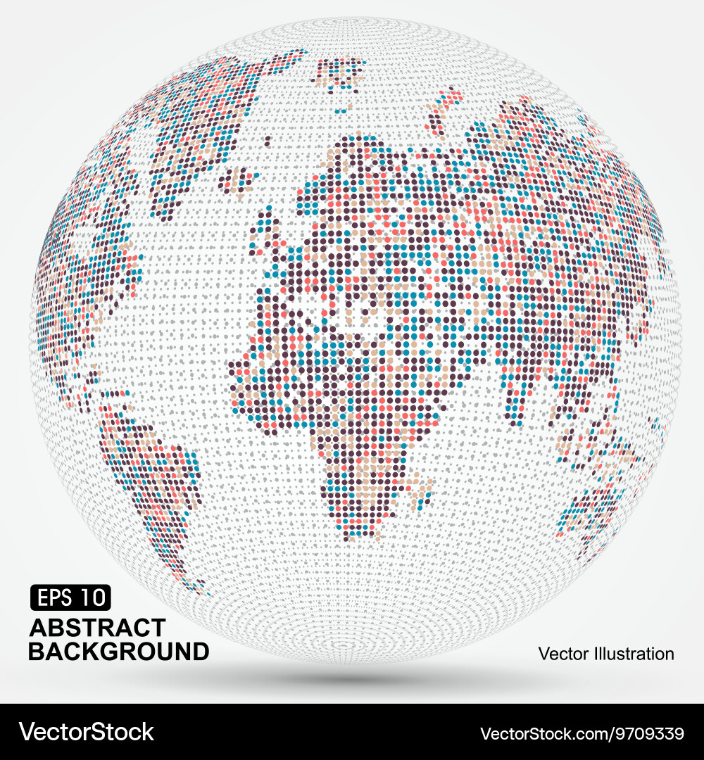 Dots colorful three-dimensional map vector image