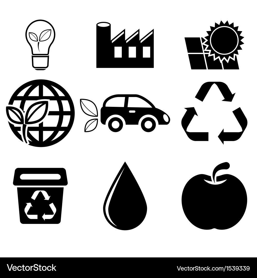 Ecology and Sustainability Icons Vector Image