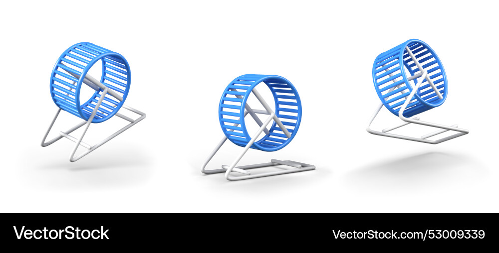 Empty running wheel in different positions toy Empty running wheel in different positions toy Vector Image
