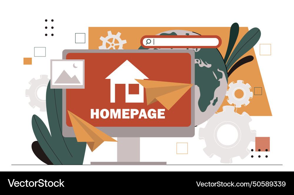 Homepage of website Royalty Free Vector Image - VectorStock