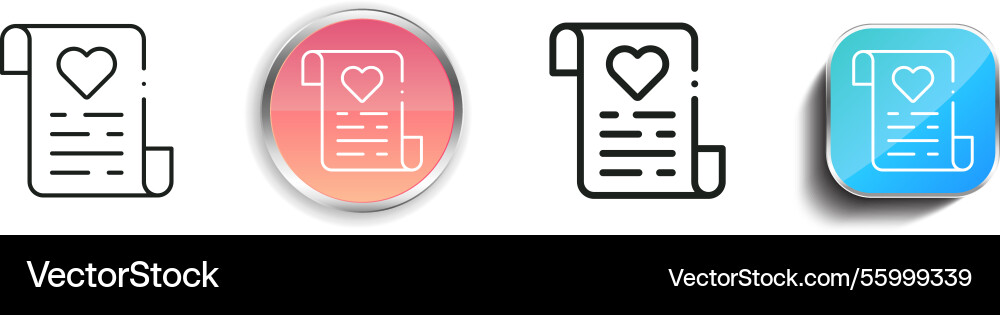 Letter icon thin linear regular and button style vector image