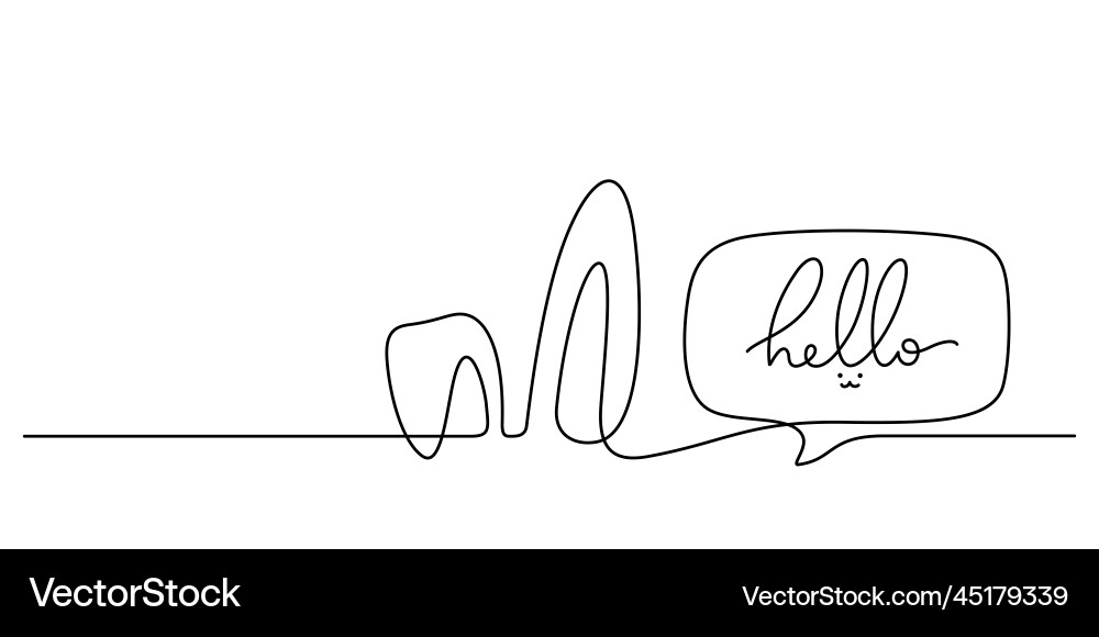 Rabbit new year and easter background with hello vector image