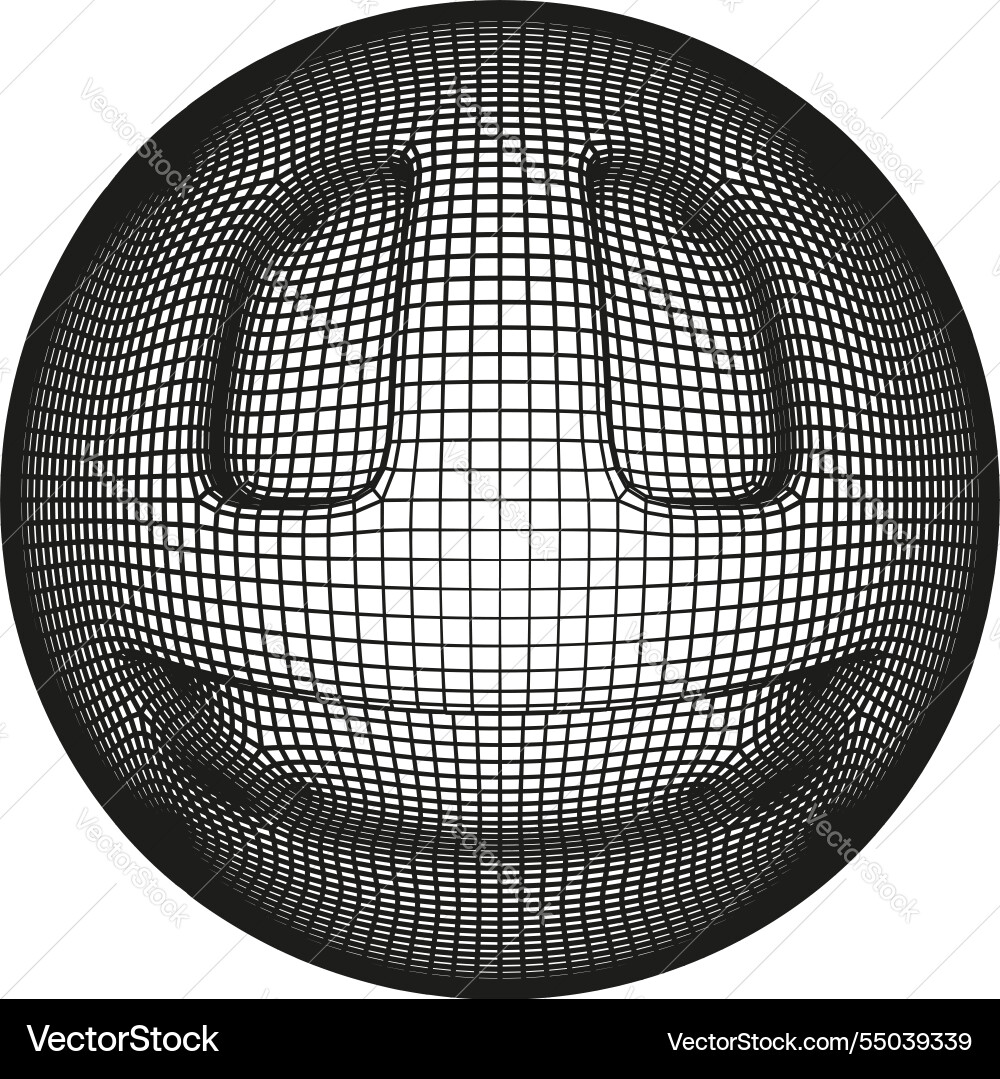 Smile ball 3d emoticon in y2k or brutalism style Smile ball 3d emoticon in y2k or brutalism style vector image