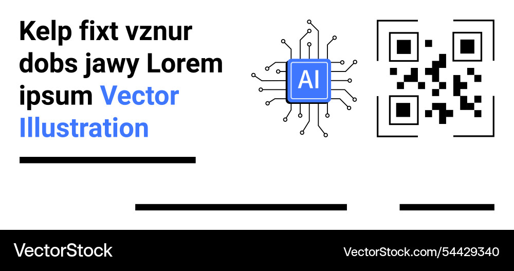 Ai chip and qr code with placeholder text Ai chip and qr code with placeholder text vector image