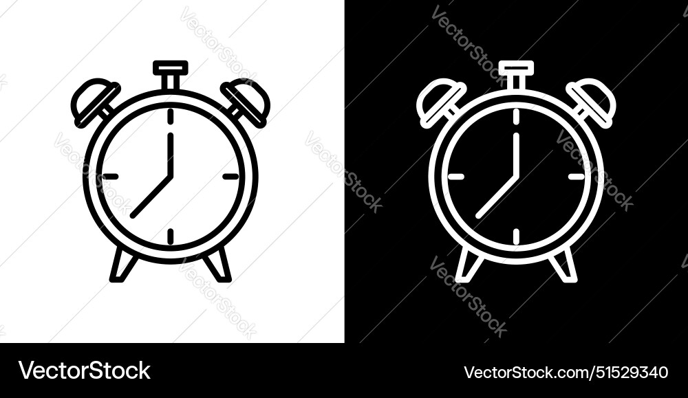 Alarm clock icon set deadline timer symbol Alarm clock icon set deadline timer symbol Vector Image