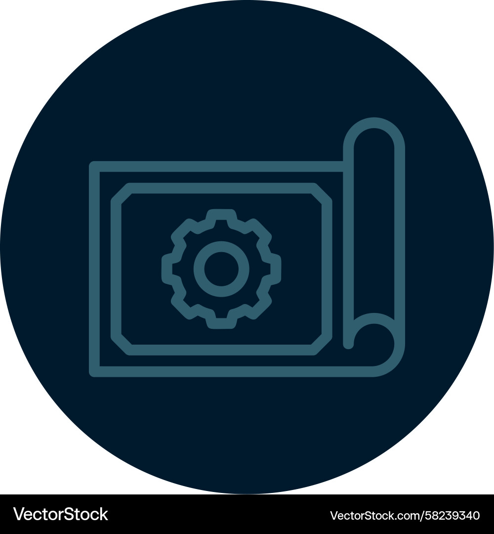 Blueprint Roll Line Multi Color Icon Vector Image