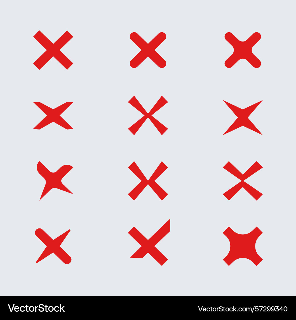 Cross mark icon box with wrong buttons vector image