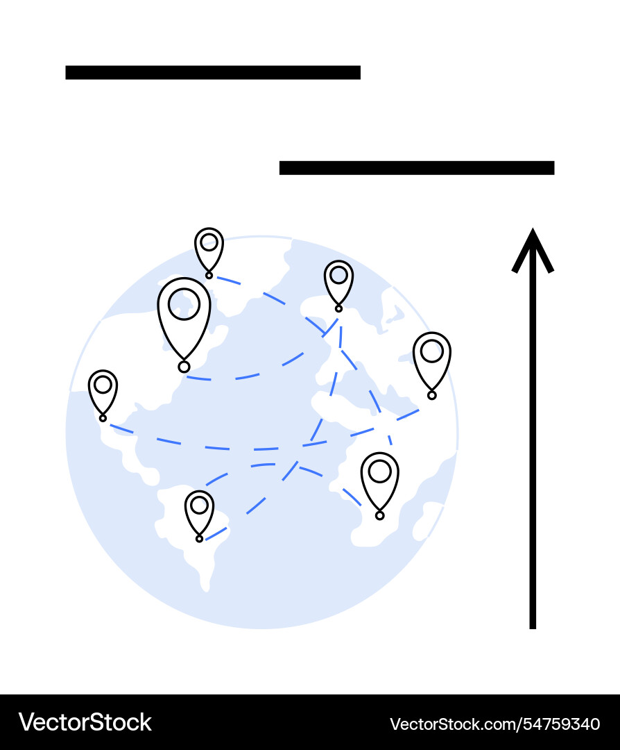 Global connectivity and navigation pinpoints Global connectivity and navigation pinpoints vector image