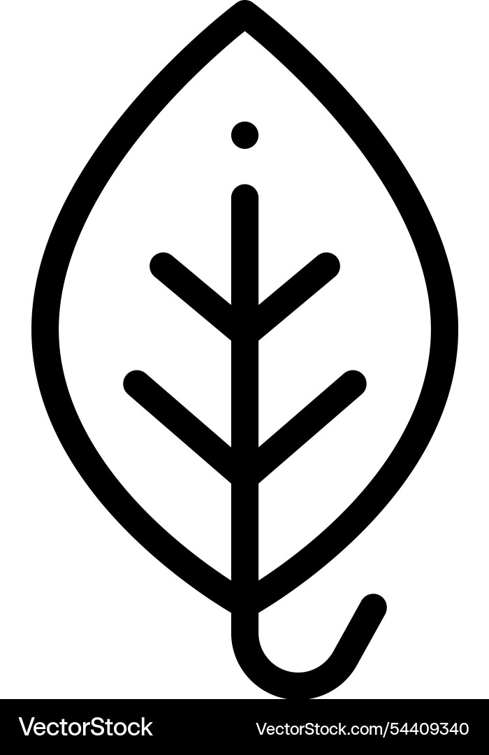 Leaf icon thin linear style design isolated Leaf icon thin linear style design isolated vector image