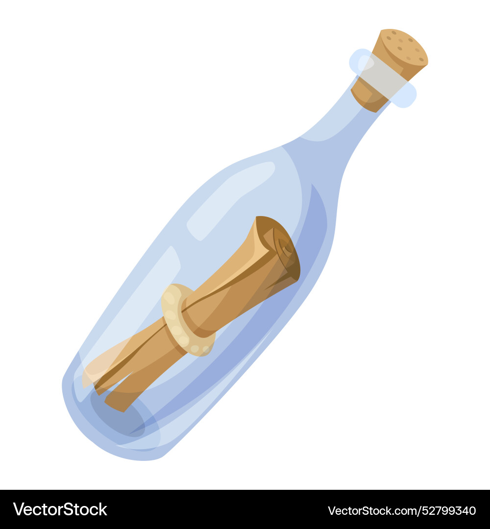 Message in a bottle on white background Vector Image