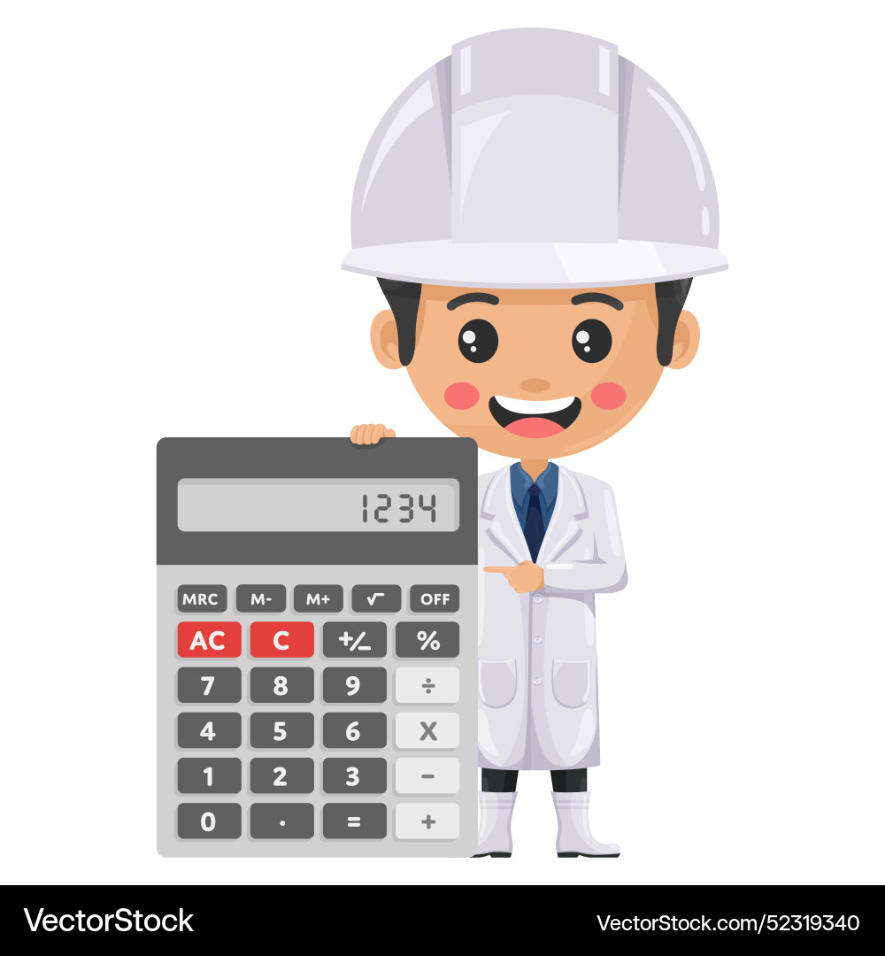 Quality control supervisor with a calculator Quality control supervisor with a calculator vector image