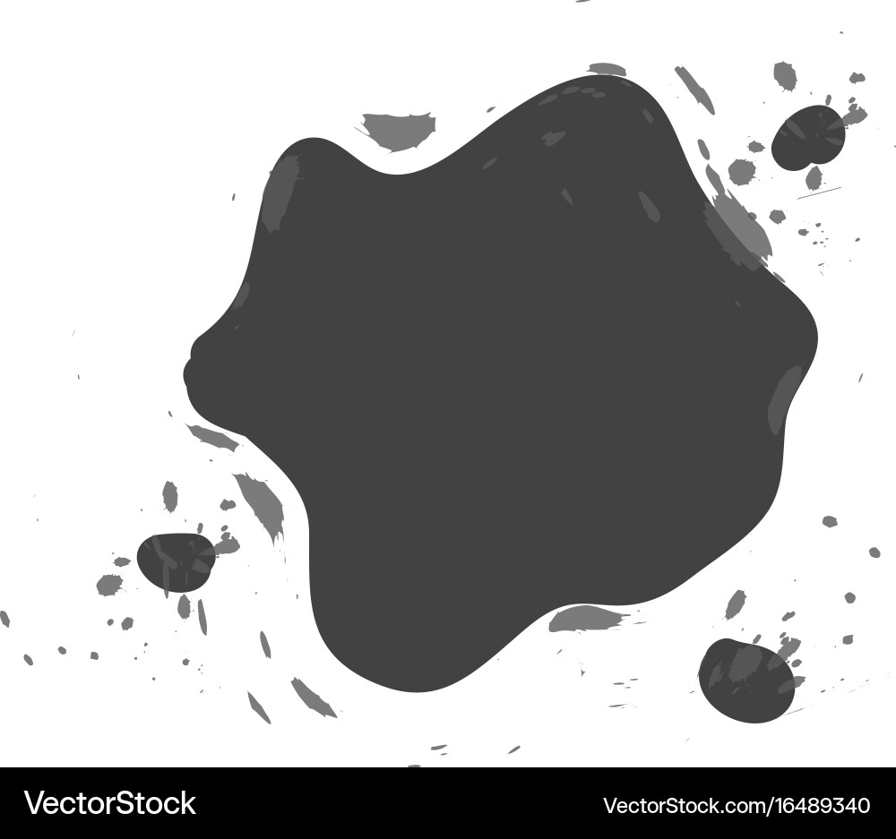 Shaped and sized abstract ink blots isolated Vector Image