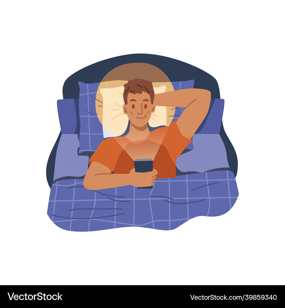 Sleep problem solution searching web on phone Sleep problem solution searching web on phone vector image