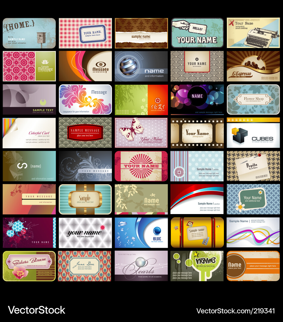 Colorful Business Card Set vector image