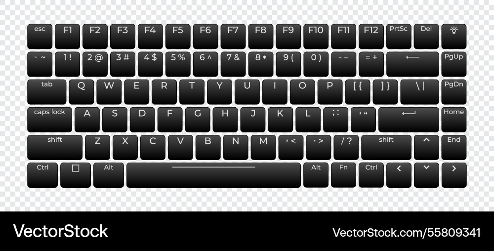 Computer keyboard button layout template Computer keyboard button layout template vector image
