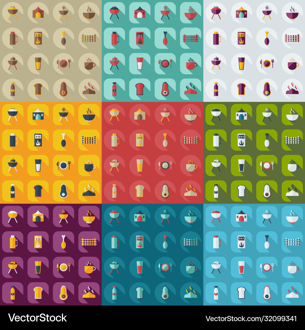 Flat concept set modern design with shadow Vector Image