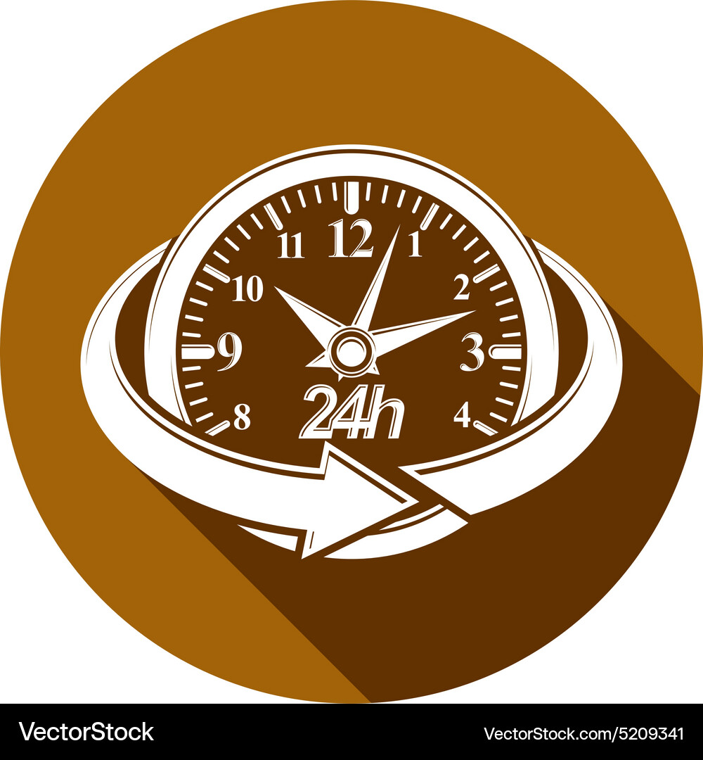 Graphic web 24 hours timer around-the-clock Vector Image